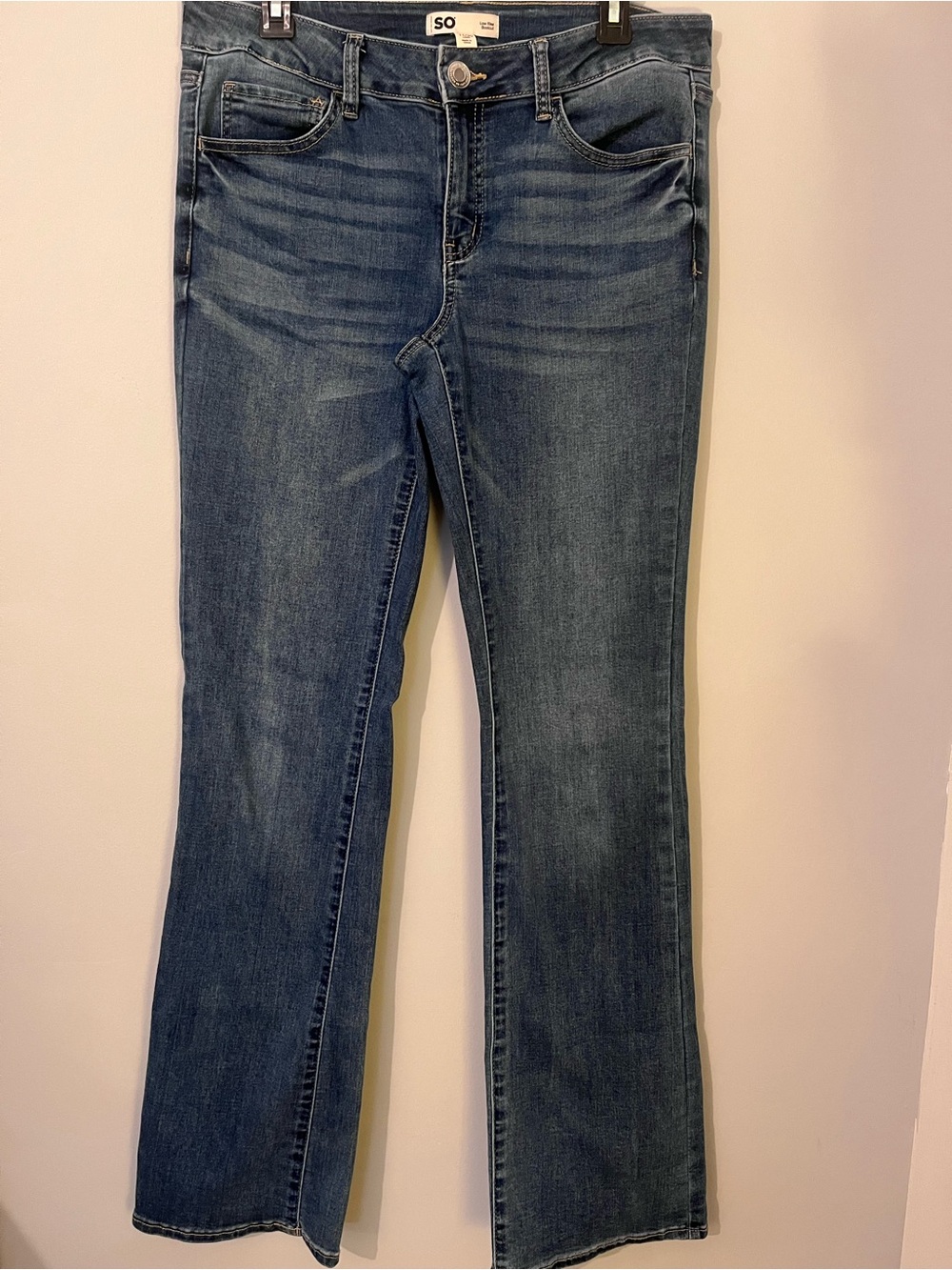 SO Low-Rise Women's Bootcut Jeans in Medium Blue 11 Long